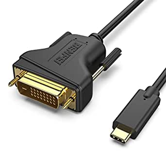 USB C to DVI Cable, BENFEI 1.8 Meter Type-C(Thunderbolt 3) to DVI Cable Compatible for MacBook Pro 2019/2018/2017, Samsung Galaxy S9/S8, Surface Book 2, Dell XPS 13/15, Pixelbook and More