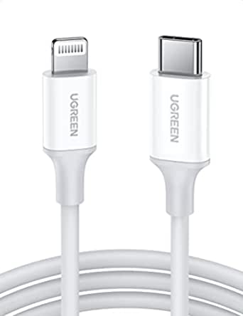 UGREEN USB C to Lightning Cable 3FT MFi Certified iPhone Charging Cable Compatible with iPhone 12 12Pro 12ProMax 11 11Pro 11ProMAX 8Plus MacBook iPad AirPods Pro