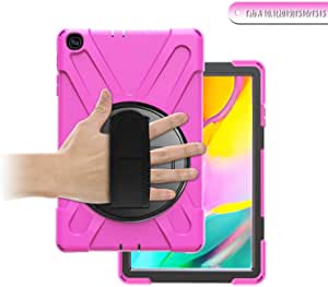 2019 Samsung Galaxy Tab A 10.1 Case T510 Rugged Shockproof Heavy Duty Full Body Protective Cover with Kickstand, Hand Grip & Shoulder Strap 10.1-inch Protection -T515 -T510