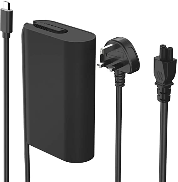 90W USB C Laptop Charger by Zoravson, Compatible for Dell XPS 13 9350 9365 9370 Latitude 7280 7480 7380 7390 2-In-1 Power Adapter & Power Cable included