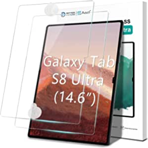 [2 Pack]fashion mania Tempered Glass for Samsung Galaxy Tab S8 Ultra Screen Protector,[Alignment Tool][Bubble-Free][Anti-Scratch][Case-Friendly]