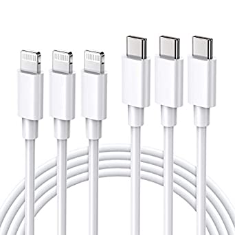 USB C to Lightning Cable MFi Certified - Nikolable 3Pack 6FT iPhone 12 Fast Charger Cable Type C to Lightning Cable, Supports Power Delivery for iPhone 12 Pro 11 Max XS XR 8 Plus iPad Pro AirPods Pro