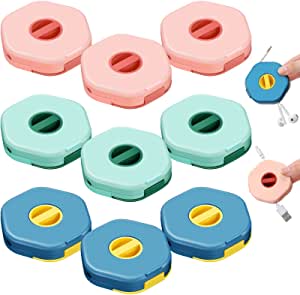 9 Pcs Cable Management Retractable Cord Organizer 2 in 1 Cord Management Case Mobile Phone Holder Flexible Charging Cord Organizer Portable USB Cord Organizer Small Cable Winder for Mouse Wire