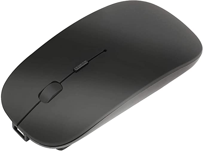 Rechargeable Wireless Mouse,UHIYEEN 2.4G Slim Silent Bluetooth Mouse 1600DPI Optical Portable Computer Mice with USB Receiver for MacBook Laptop Computer Mac/Windows/Android/iOS,Bluetooth5.0 (Black)