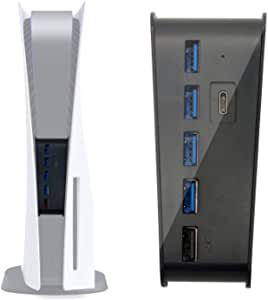 Ankey 5 Port USB Hub for PS5, USB High-Speed Expansion Hub Charger USB Extender Compatible with PS5 Playstation 5 Game Console