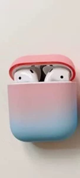 Suitable for Apple Airpods 1/2 bluetooth headset Protective Hard Case - Sky Blue & Light Pink