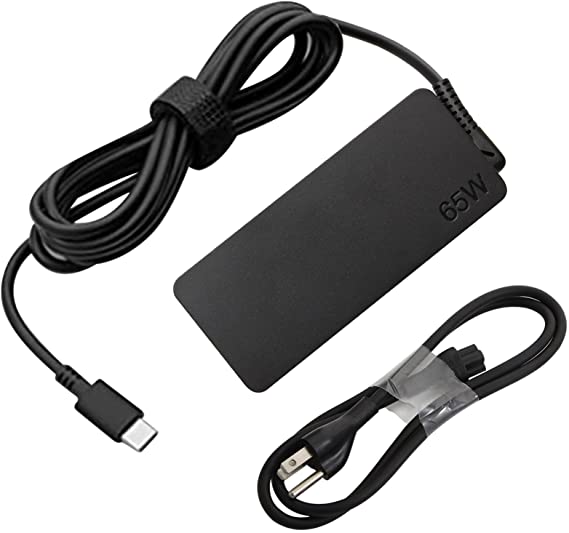 Cacamoen 65W Type-C Laptop Charger for Lenovo ThinkPad T480 T580 T480s, Yoga C940 C740 C930 730 S730 730S 920 Chromebook c330 100e 300e 500e c340 s340 USB-C Power Supply Adapter Cord