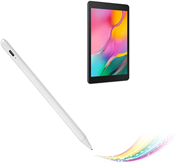 Active Stylus for Samsung Galaxy Tab A 2019 8" Pencil,Electronic Capacitive Type-C Rechargeable Pencil Compatible with Galaxy Tab A 2019 8-inch Stylus Pens,Good on Sketching and Drawing Pen,White