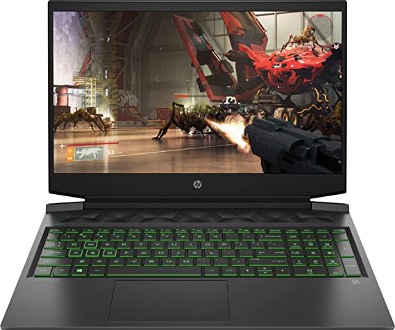 HP Pavilion 15-dk1026ne Gaming laptop - 10th Intel Core i5-10300H, 8 GB RAM, 1TB HDD and 128GB SSD, NVIDIA GeForce GTX 1650 4GB GDDR6 Graphics, 15.6 inch FHD IPS, backlit keyboard, Dos - Shadow Black
