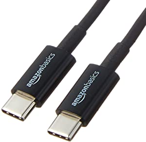 AmazonBasics USB Type C to USB Type C Cable - 6 feet (1.8 Meters) - Black