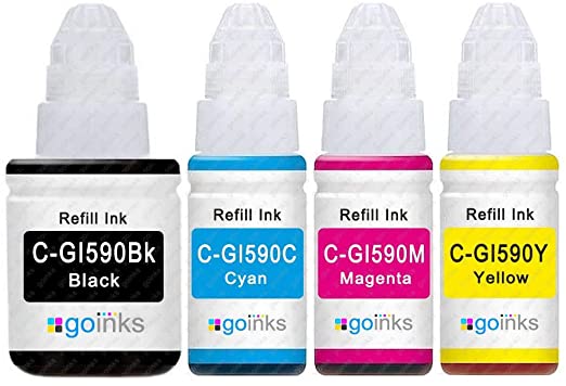 1 Go Inks Set of 4 Ink Bottles (135ml/70ml) to replace Canon GI-590 Compatible/non-OEM for Pixma G Series Printers