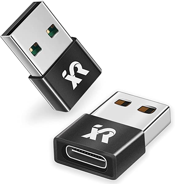 XRSC 2PACK Mini USB C to USB Adapter, Type C Female to USB A Male Charger Charging Cable Adaptor Plug for iPhone 12 Pro Max/Mini/11/X/XS/XR/SE 2020, Samsung Galaxy S20 ultra/S21/S10 A21S/MacBook Pro