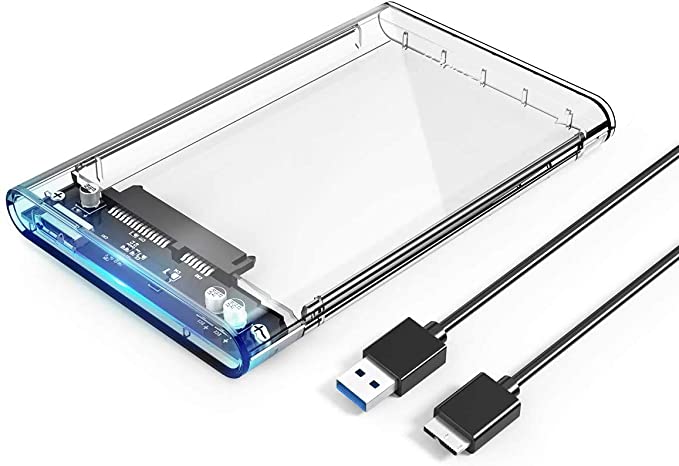 ORICO 2.5 External Hard Drive Enclosure SATA to USB C 3.1 6Gbps Transparent External Drive Enclosure for 7/9.5mm HDD/SSD Tool Free Disk Case Support UASP Up to 4TB -2139C3-CR