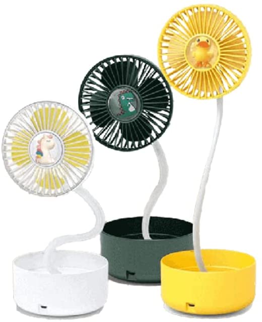 Mini Folding Fan Battery Powered Battery Charger 3 Speed - USB - Multicolored