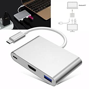 GENERIC 3 in 1 USB Type-C to HDMI Multiport Charging Converter HUB HDMI Adapter USB 3.1 For Macbook