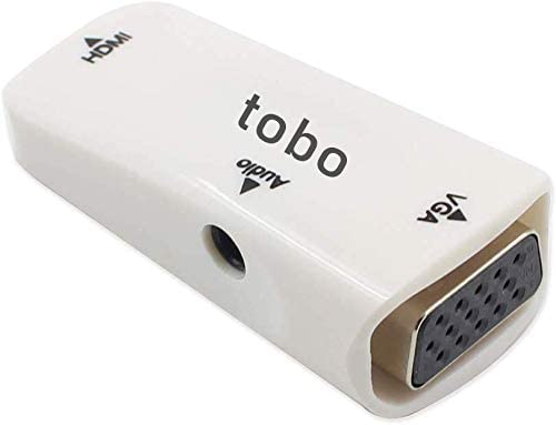 Tobo HDMI Female to VGA Female Converter Box Adapter with Audio Cable for PC HDTV(HDMI Female to VGA Female with AudioHDMI Female to VGA Female with Audio(TD-0056)