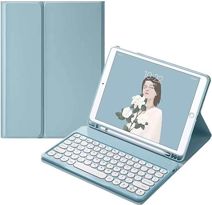 Arabic and English Keyboard Case for iPad Pro 11 inch 3rd Generation 2021 / iPad Pro 11-inch 2020 &2018, iPad Air 4th Gen, Lightweight Cover with Detachable Keyboard& Pencil Holder (iPad Pro 11, Blue)