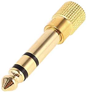 Gold 1/8 3.5mm Female to 6.6mm 1/4 Male Headphone Stereo Audio Jack Adapter, Plug