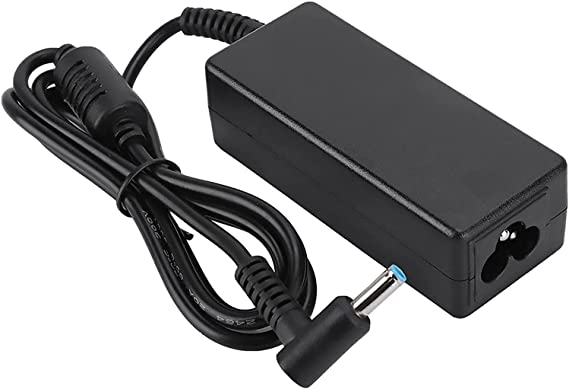 Charger - Adapter - 19V - 3.5A 65W (4.5mm x 3.0mm) with Compatible HP Laptop Power Cable - Black