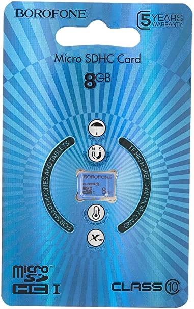 Borofone High Speed Memory Card Micro SDHC, 8GB - Blue
