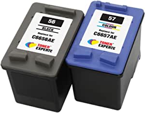 TONER EXPERTE® Set of 2 XL Compatible Ink Cartridges Replacement for HP 56 HP 57 C6656AE C6657AE Photosmart 7260 7350 7450 7660 7762 7960 C4180 C4280 C5280 Deskjet 5150 5550 450CBi Officejet 5610 4215