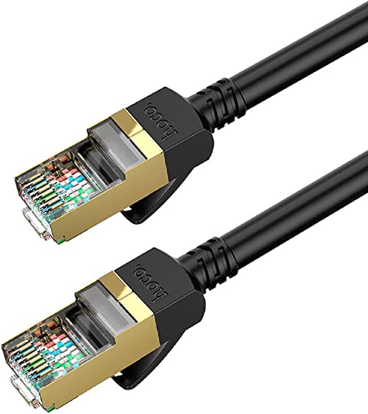 Hoco US02 - Level Pure Copper Gigabit Ethernet Internet Cable, Network Theoretical Speed 1Gbps=125Mb/S, Routers, Computers And Other Rj45 Interface Devices (1M) - Black