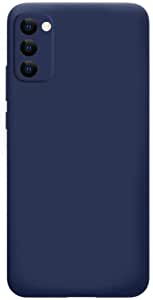 Case Compatible with Samsung Galaxy A03sLiquid Silicone Case Protector Camera Soft TPU Slim Back Cover (Blue)