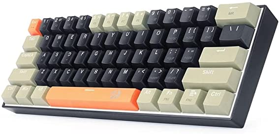 Redragon K606 LAKSHMI 60% Mechanical Gaming Keyboard - (BROWN Switch) - Rainbow Backlighting - 61 KEYS - Detachable Cable // (K606-OG&BK&GY)