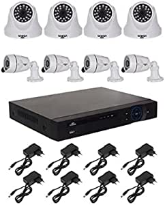 DVR WWCVR2208 HG 720PHDCVI, 8 CH 2 HDD -Black 4 CVI B1200F IR0 Security Camera - 0360MM - White -Black -4 CVI D1100F, IR0 Security Camera