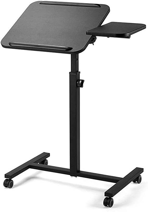 Side Table Side Table, Laptop Stand Adjustable 66x40CM Computer Standing Desk Movable W/Wheels Side Table for Bed Sofa Hospital Reading Eating Corner table (Color : Style1)