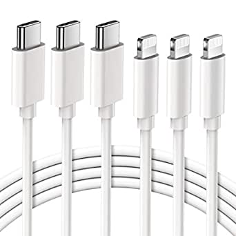 USB C to Lightning Cable MFi Certified, Quntis 3Pack 6FT USB-C iPhone Charger Power Delivery USB-C iPhone Fast Charging Cable Cord for iPhone 12 Pro Max 11 Pro X XS XR 8 Plus iPad AirPods Pro, White