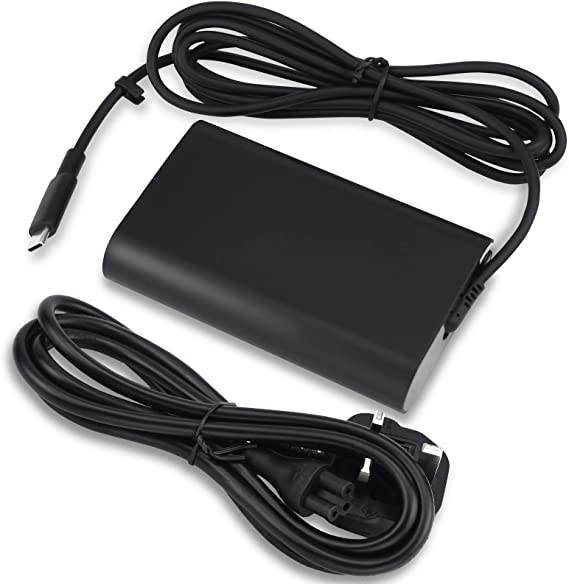 HUSAN 65W USB-C Adapter Charger Replacement, Type C AC Power Supply for Dell Latitude 7380 7390 7480 7490 5480 5490 E5270 E5450 E5470 450-ABFO JNKWD FPC2Y HA65NM130 LA65NM130 UK Laptop Adapter Cord