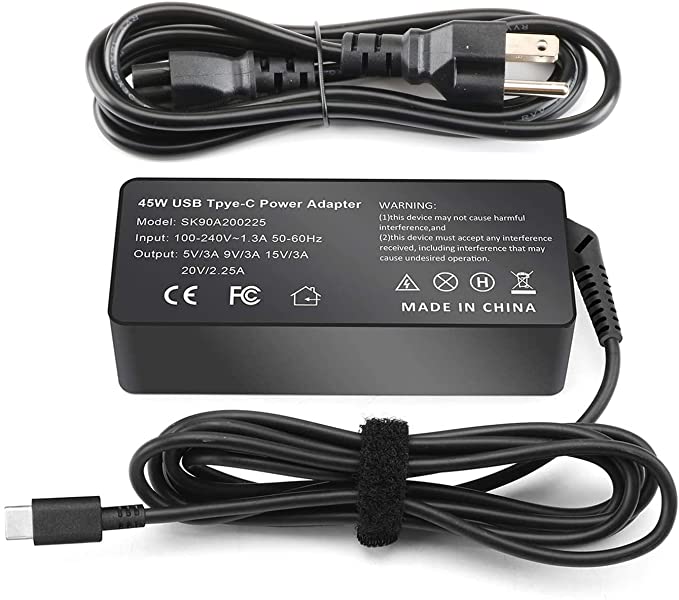 45w USB-c Charger Compatible with Lenovo 4X20M26252 ADLX45YCC3D ADLX45YLC3D ADLX45YDC3D Chromebook C330 S330 100e 300e 500e Tablet 10 adlx45ycc3a adlx45ycc2a HP Spectre x360 13-v111dx 13-v011dx