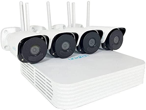 Uniarch Camera System - Surveillance - Wi-Fi - Wireless Home 2 Mega Pixel 1080 4 Camera + NVR 4 Channel IP Night Vision Motion Detection Remote Waterproof Control (Without Hard Disk)