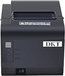 POS DKT 80mm Bill Printer High Quality Thermal Receipt Printer with USB+ LAN Auto Cutter Works with Cash Drawer