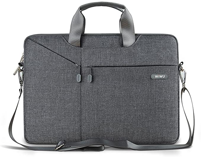 WiWU® Gent Business Messenger Bag for 15.6" Laptop, Grey Color, Grey, 15.6", Sleeve
