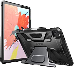 SUPCASE Unicorn Beetle Series Case Designed for iPad Pro 12.9 Inch 2020 Release ( Not Fit 2021 Version), with Built-in Apple Pencil Holder Full-Body Kickstand Rugged Protective Case (Black)