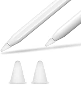 Apple Pencil Tip Silicon Covers Silicone Nib Cap Compatible with Apple Pencil 1st and 2nd Generation Two covers (White)