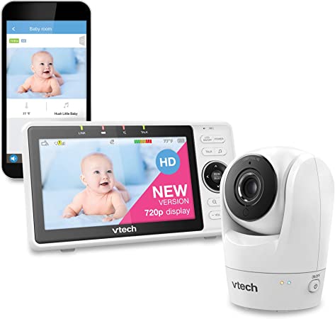 VTech VM901-1W WiFi Baby Monitor, Upgraded 5-inch 720p Display, 1080p Camera, True-Color DayVision, HD NightVision, Fully Remote Pan Tilt Zoom, 2-Way Talk, Free Remote Access, Works with iOS, Android