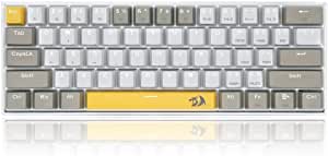 Redragon K606 LAKSHMI 60% Mechanical Gaming Keyboard - (BROWN Switch) - Rainbow Backlighting - 61 KEYS - Detachable Cable // (K606-YL&WT&GY)