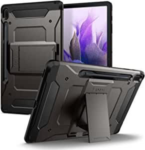 Spigen Tough Armor Pro designed for Samsung Galaxy Tab S7 FE case cover (2021) - Gunmetal