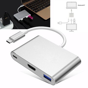 GENERIC 3 in 1 USB Type-C to HDMI Multiport Charging Converter HUB HDMI Adapter USB 3.1 For Macbook