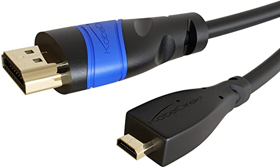 KabelDirekt – كابل HDMI منتهي الصغر – 1 م (متوافق مع HDMI 2.0a/b 2.0, 1.4a,ودقة عالية فائقة 4 ك، دقة عالية كاملة، 1080p، وHDR, ARC، سرعة عالية بالإيثرنت PS4, XBOX, HDTV) – FLEX Series
