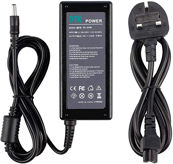 DTK 19V 3.42A 65W Laptop Charger for ASUS Notebook Computer PC Power Cord Supply Lead AC Adapter VivoBook Zenbook Prime Transformer series Connector:【4.0 x 1.35mm】