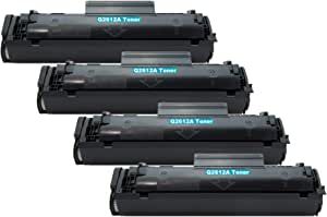 InkSpire 4PK Compatible Toner Cartridge HP 12A Q2612A for HP Laserjet 1020 1018 1012 3050 1022 1015 1010 3015 3020 3030 3050Z 3052 3055 M1005MFP M1319MFP