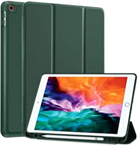 SIWENGDE Compatible for iPad Air 3 Case with Pencil Holder, Slim Lightweight Stand TPU Smart Protective Case Cover for Apple iPad Air 3rd Generation 10.5" 2019 Case, Auto Sleep/Wake (Midnight Gree)