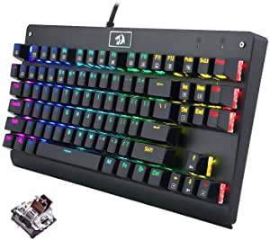Redragon K568R BROWN Switch- Rainbow Backlight -TKL Gaming Mechanical Keyboard - AR/EN key || Black