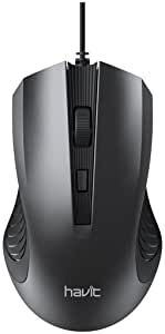 HV-MS752 1200 DPI, 4 Keys, Wired Mouse, Black+Grey