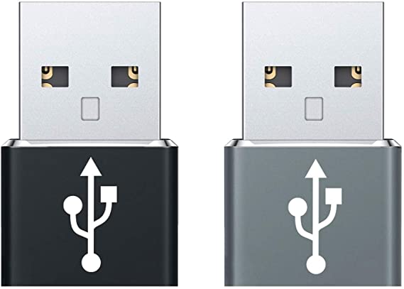 USB C Female to USB Male Adapter 2 Pack,Type C to A Charger Cable Adapter Compatible for Apple iPhone 12 11 Pro Max Mini Airpods iPad Samsung Galaxy Note 20 Ultra 20 10 S20 Plus 20 FE Ultra, Google