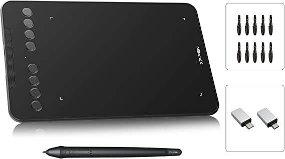 XP-PEN Drawing Tablet for Chromebook Deco Mini 7 Graphics Tablet 7 x 4.37 Inch Digital Pen Tablet with 8192 Levels Pressure Battery-Free Stylus for Online Classes and Teaching